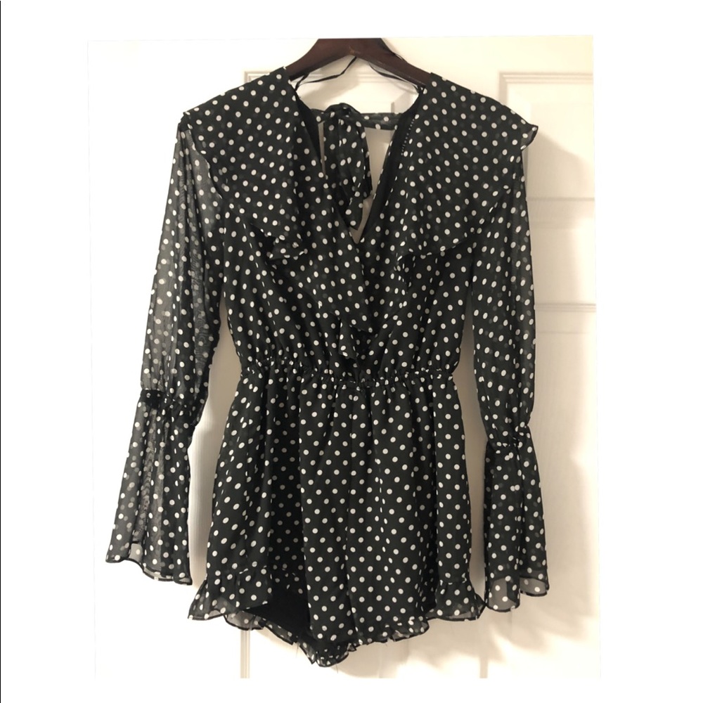 Black and White Polka Dot Romper